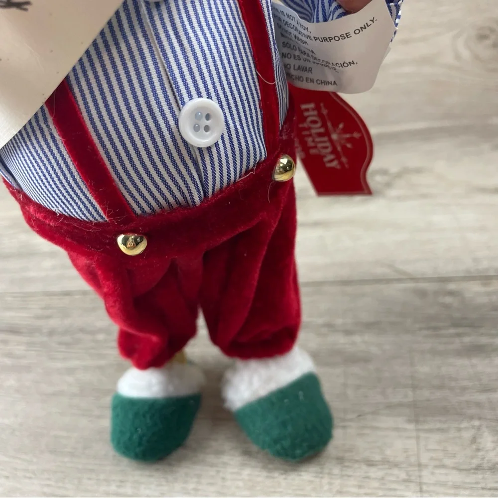 Christmas Decor Santa Claus With List Checking It Twice 10” Holiday Time NWT